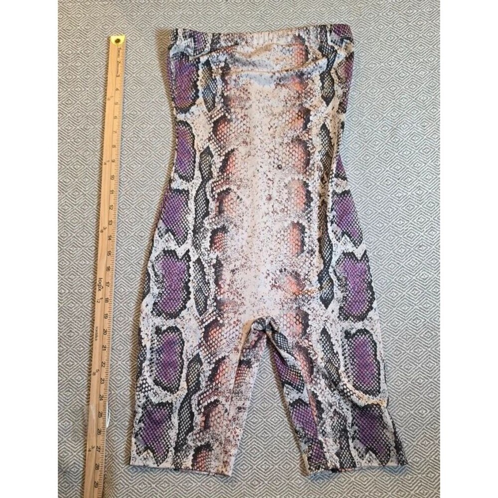 Y2k Fashion Nova Strapless Romper XS/S Snakeskin Animal Print Purple Coral